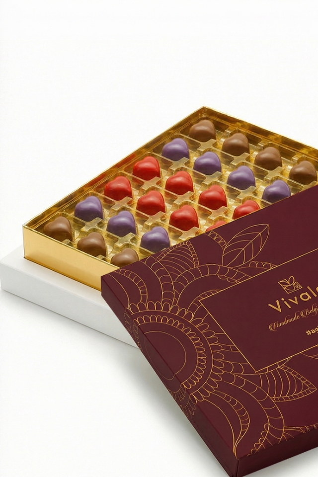 Mandala Serisi 24'lü Kalpli Çikolata Kutusu